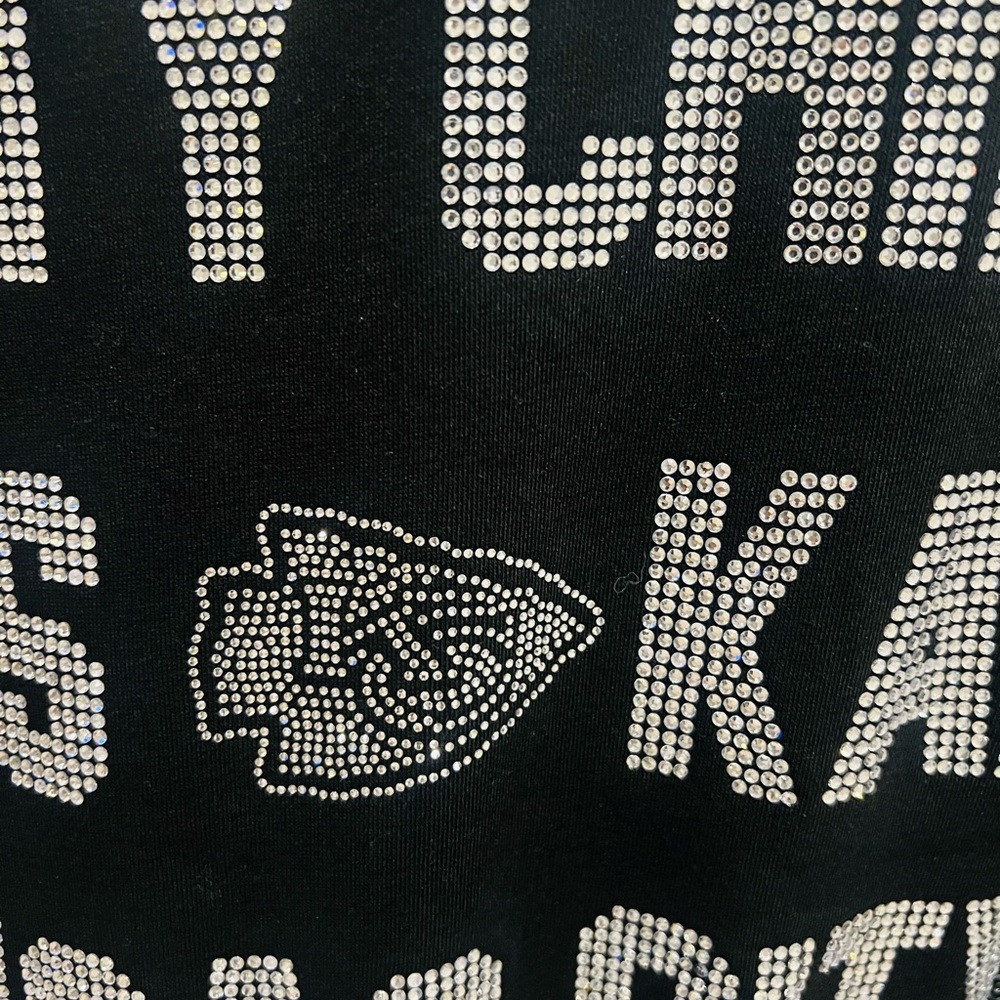 Kansas City Chiefs Rhinestone Sweatshirt Gameday Couture Medium Oversized Med - Picture 8 of 8
